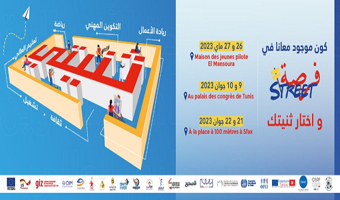  النسخة الثانية من تظاهرة فرصة Street من أجل تعزيز الوعي لدى الشباب التونسي بأهمية فرص الادماج الاقتصادي