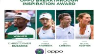 لاعب التنس كريستوفر يوبانكس يفوز بجائزة  OPPO Breakthrough  على هامش دورة ويمبلدون 2023 Inspiration