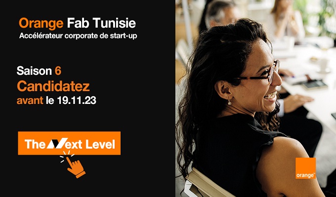 فتح باب تقديم الترشحات للمشاركة في الموسم السادس من برنامج Orange Fab Tunisie  الخاصّ بتسريع نمو الشركات الناشئةباب التسجيل مفتوح إلى غاية 19 نوفمبر 2023  